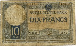 10 Francs MAROC 1941 P.17b AB