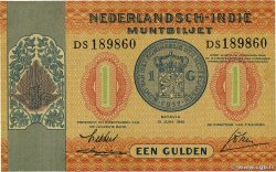 1 Gulden NETHERLANDS INDIES  1940 P.108a AU+