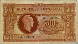 500 Francs MARIANNE fabrication anglaise FRANCE 1945 VF.11.01 TB