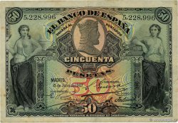 50 Pesetas ESPAÑA  1907 P.063a MBC