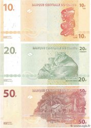 10, 20 et 50 Francs Lot CONGO, DEMOCRATIQUE REPUBLIC  2000 P.091a, P.093a et P.094A UNC-