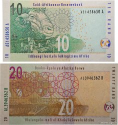 10 et 20 Rand Lot SüDAFRIKA  2005 P.128a et P.129b fST+