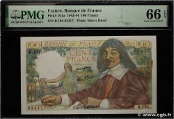 100 Francs DESCARTES FRANCE 1944 F.27.06 NEUF