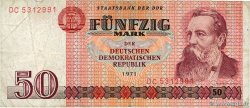 50 Mark ALLEMAGNE RÉPUBLIQUE DÉMOCRATIQUE 1971 P.30b