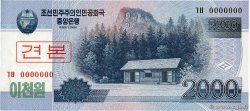 2000 Won Spécimen CORÉE DU NORD 2008 P.65s NEUF