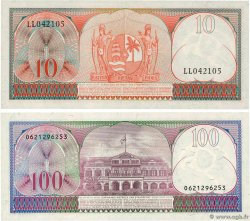 10 et 100 Gulden Lot SURINAM 1963 P.121b et P.128b NEUF