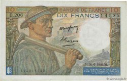 10 Francs MINEUR FRANCIA  1949 F.08.22a MBC+
