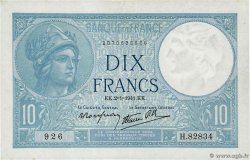 10 Francs MINERVE modifié FRANCE 1941 F.07.26 TTB+