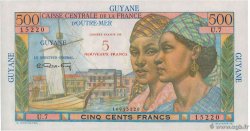 5 NF sur 500 Francs Pointe à Pitre GUYANE  1960 P.30
