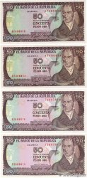 50 Pesos Oro Lot COLOMBIE  1981 P.422a et P.425b NEUF