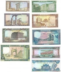 1 et 1000 Livres Lot LIBAN 1980 P.061c, P.062d, P.063d, P.064b, P.065d, P.066d, P.067e, P.068 et P.069b pr.NEUF