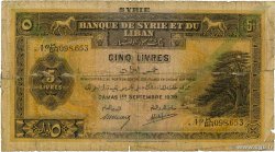 5 Livres SYRIE 1939 P.041a B