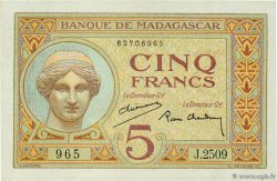 5 Francs MADAGASCAR 1937 P.035 pr.NEUF