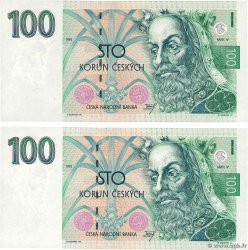 100 Korun Consécutifs RÉPUBLIQUE TCHÈQUE 1993 P.05a SPL
