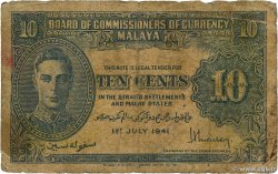 10 Cents MALAYA 1941 P.08 B