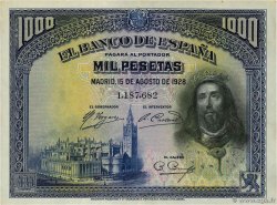 1000 Pesetas ESPAGNE 1928 P.078a SUP