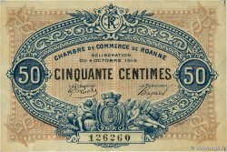 50 Centimes FRANCE Regionalismus und verschiedenen Roanne 1915 JP.106.05