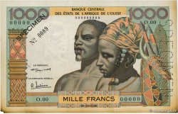 1000 Francs STATI AMERICANI AFRICANI  1959 P.004s q.SPL
