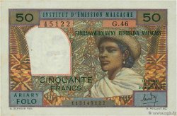 50 Francs - 10 Ariary MADAGASCAR  1962 P.061