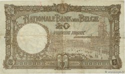 20 Francs BELGIEN  1924 P.094 SS