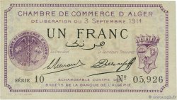 1 Franc ALGÉRIE Alger 1914 JP.137.01 SPL