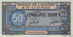 50 Francs Spécimen TUNISIE  1949 P.23s