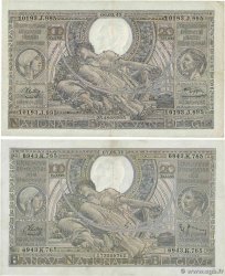 100 Francs - 20 Belgas Lot BELGIQUE  1939 P.107