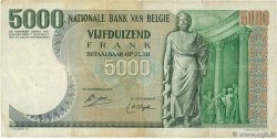 5000 Francs BELGIUM  1977 P.137a F+