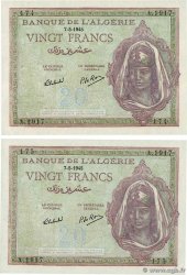 20 Francs Consécutifs ALGÉRIE  1945 P.092b