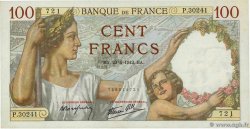 100 Francs SULLY FRANCE  1942 F.26.70 XF