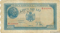 5000 Lei ROUMANIE 1945 P.056a TB+