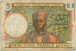 5 Francs FRENCH EQUATORIAL AFRICA Duala 1941 P.06a