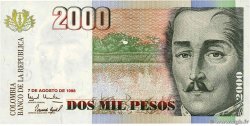 2000 Pesos COLOMBIA  1998 P.445d FDC
