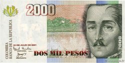 2000 Pesos COLOMBIA  2001 P.451b UNC