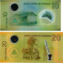 10 et 20 Cordobas Lot NICARAGUA 2007 P.201a et P.202a NEUF