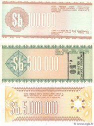 100000, 500000 et 5000000 Pesos Bolivianos Lot BOLIVIE 1984 P.188, P.189 et P.193 NEUF