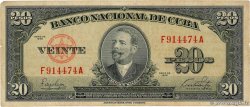 20 Pesos CUBA  1949 P.080a BC
