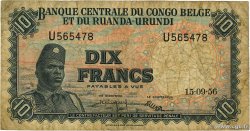 10 Francs CONGO BELGE 1956 P.30b B
