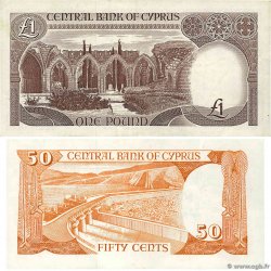 50 Cents Lot CHYPRE 1987 P.52 et P.50a TTB+