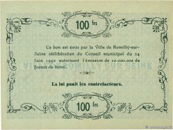 100 Francs FRANCE régionalisme et divers Romilly-sur-Seine 1940 BU.80.01 pr.NEUF