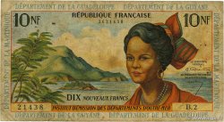 10 Nouveaux Francs FRENCH ANTILLES  1962 P.05a F-