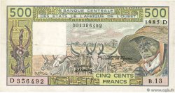 500 Francs ÉTATS DE L AFRIQUE DE L OUEST 1985 P.405De