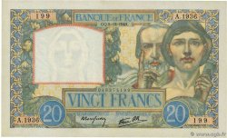 20 Francs TRAVAIL ET SCIENCE FRANCE  1940 F.12.10 XF
