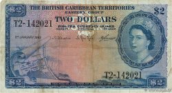 2 Dollars EAST CARIBBEAN STATES  1962 P.08c BC+