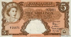 5 Shillings ÁFRICA ORIENTAL BRITÁNICA  1958 P.37