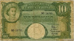 10 Shillings ÁFRICA ORIENTAL BRITÁNICA  1958 P.38 RC