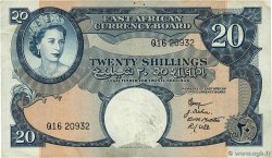 20 Shillings EAST AFRICA (BRITISH)  1958 P.39 VF-