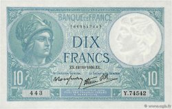 10 Francs MINERVE modifié FRANCE  1939 F.07.11