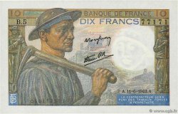 10 Francs MINEUR FRANCE  1942 F.08.03