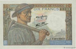 10 Francs MINEUR FRANCE  1944 F.08.11 XF+